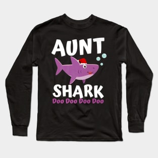 Aunt Shark Premium Christmas Mommy Shark Daddy Shark Long Sleeve T-Shirt